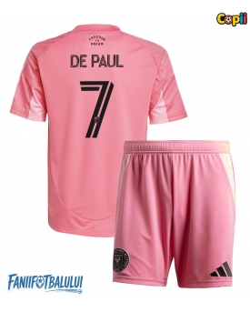 Inter Miami Rodrigo De Paul #7 Echipament de Fotbal Replică 2025-26 Copii Acasa (+ Șorturi)